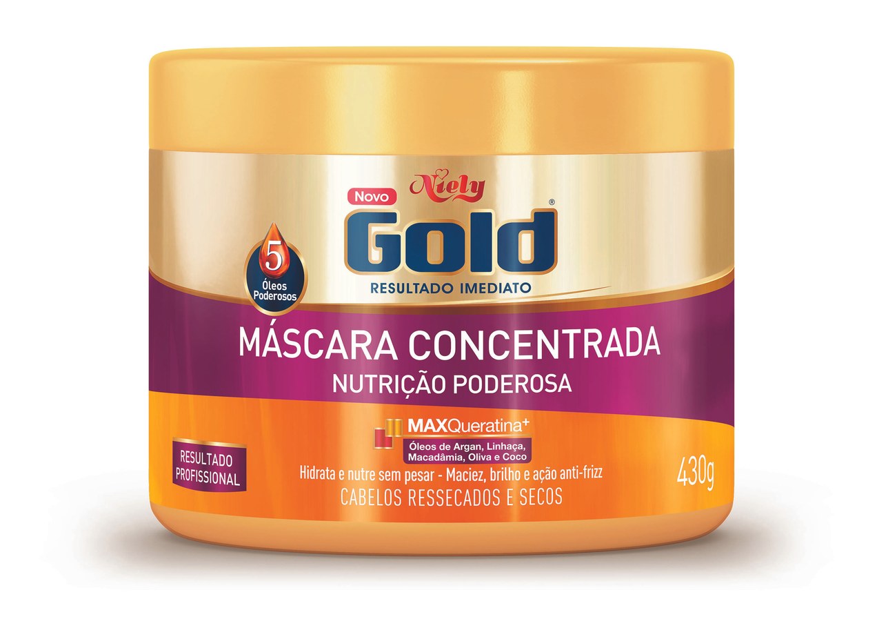 Máscara Capilar Niely Gold Nutrição Poderosa 430g