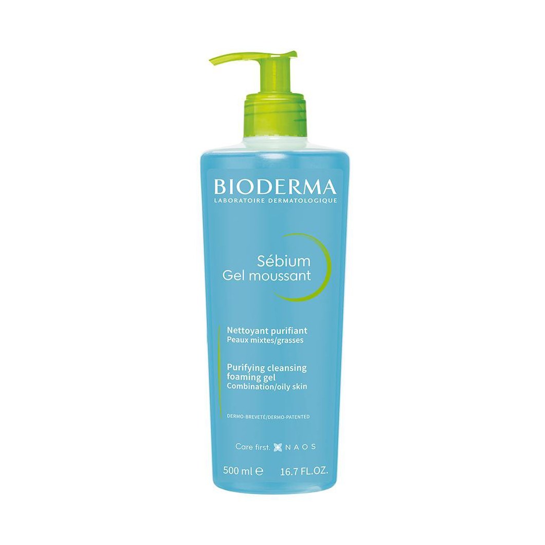 Bioderma Sébium Gel Moussant Gel de Limpeza Antioleosidade de Alta Tolerância 500ml