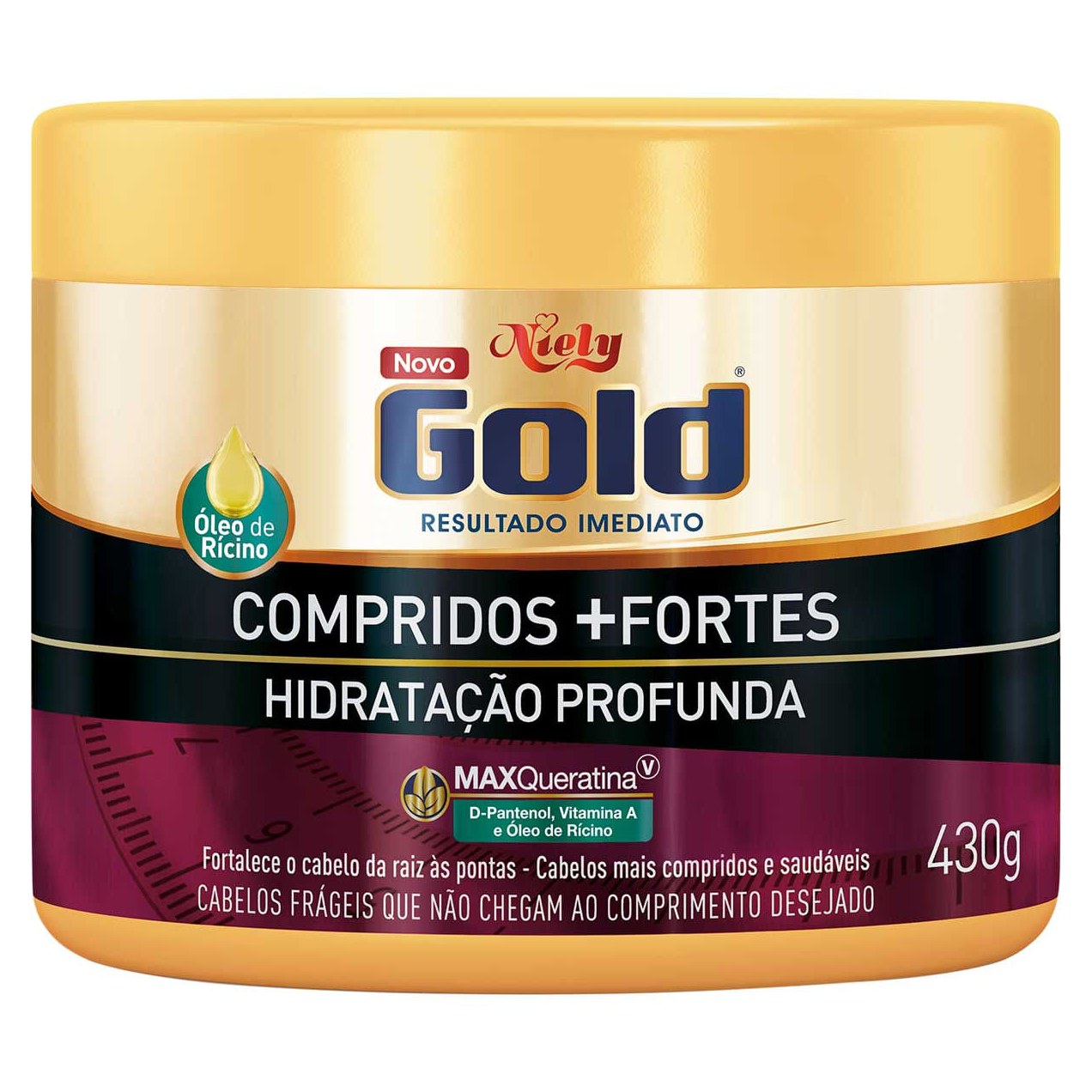 Máscara Capilar Niely Gold Compridos + Fortes 430g