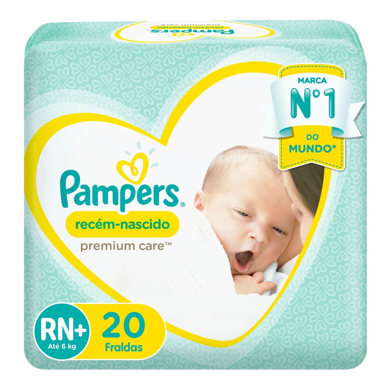 Fralda Pampers Premium Care Recém Nascido RN+ 20 Unidades