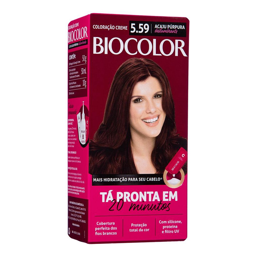 Tinta de Cabelo Biocolor Mini Kit Acaju Púrpura 5.59