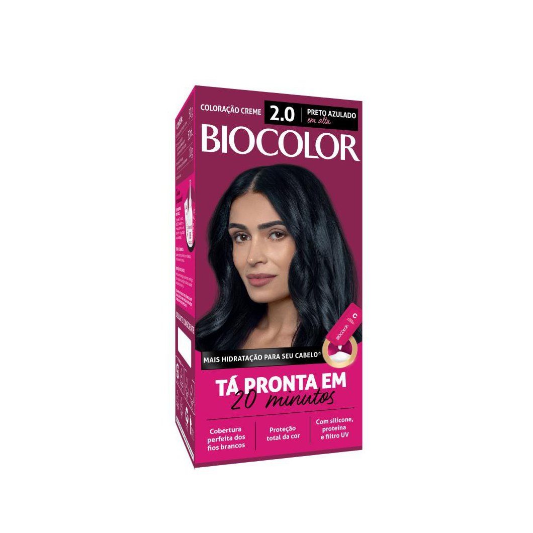 Tinta de Cabelo Biocolor Mini Kit Preto Azulado Incrível 2.0
