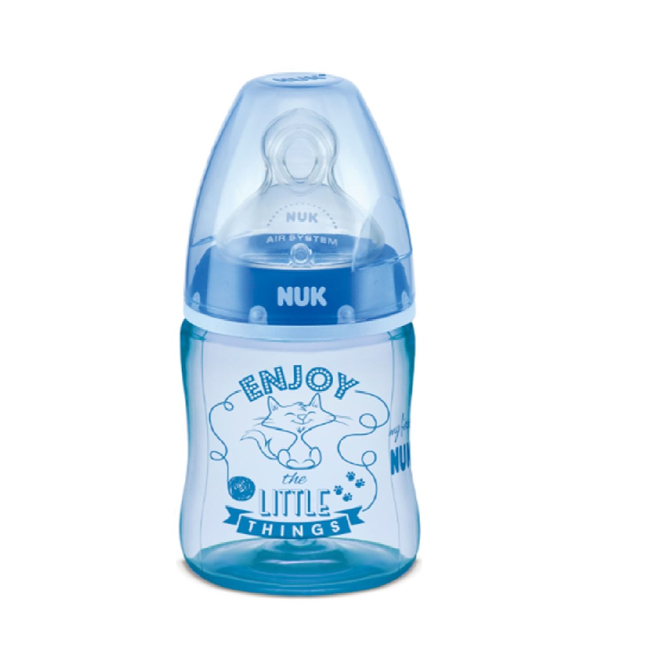 Mamadeira NUK My First +6 meses Anticólica Líquidos Média Consistência Azul 150ml 1 Unidade