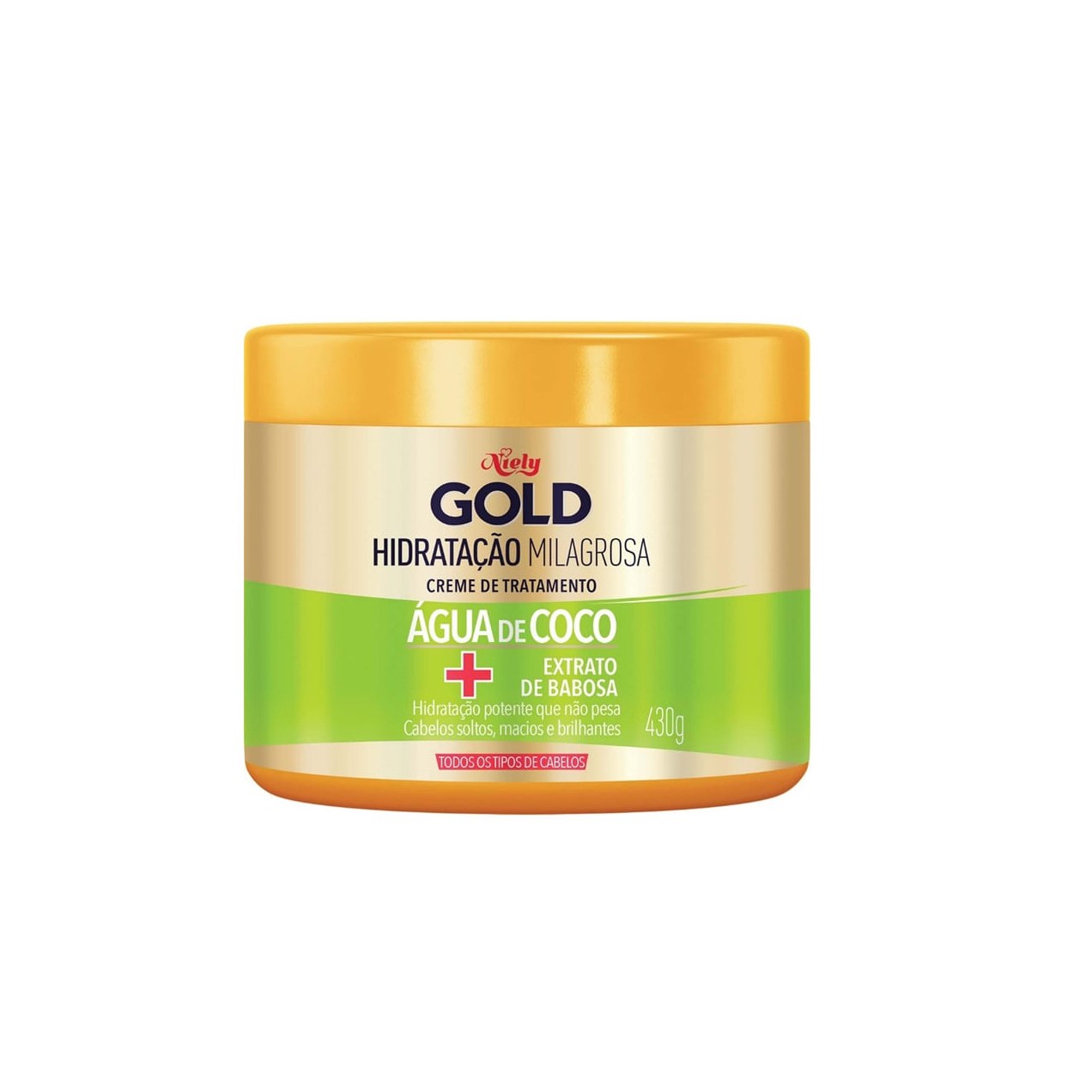 Creme de Tratamento Capilar Niely Gold Hidratação Milagrosa Água de Coco + Babosa 430g