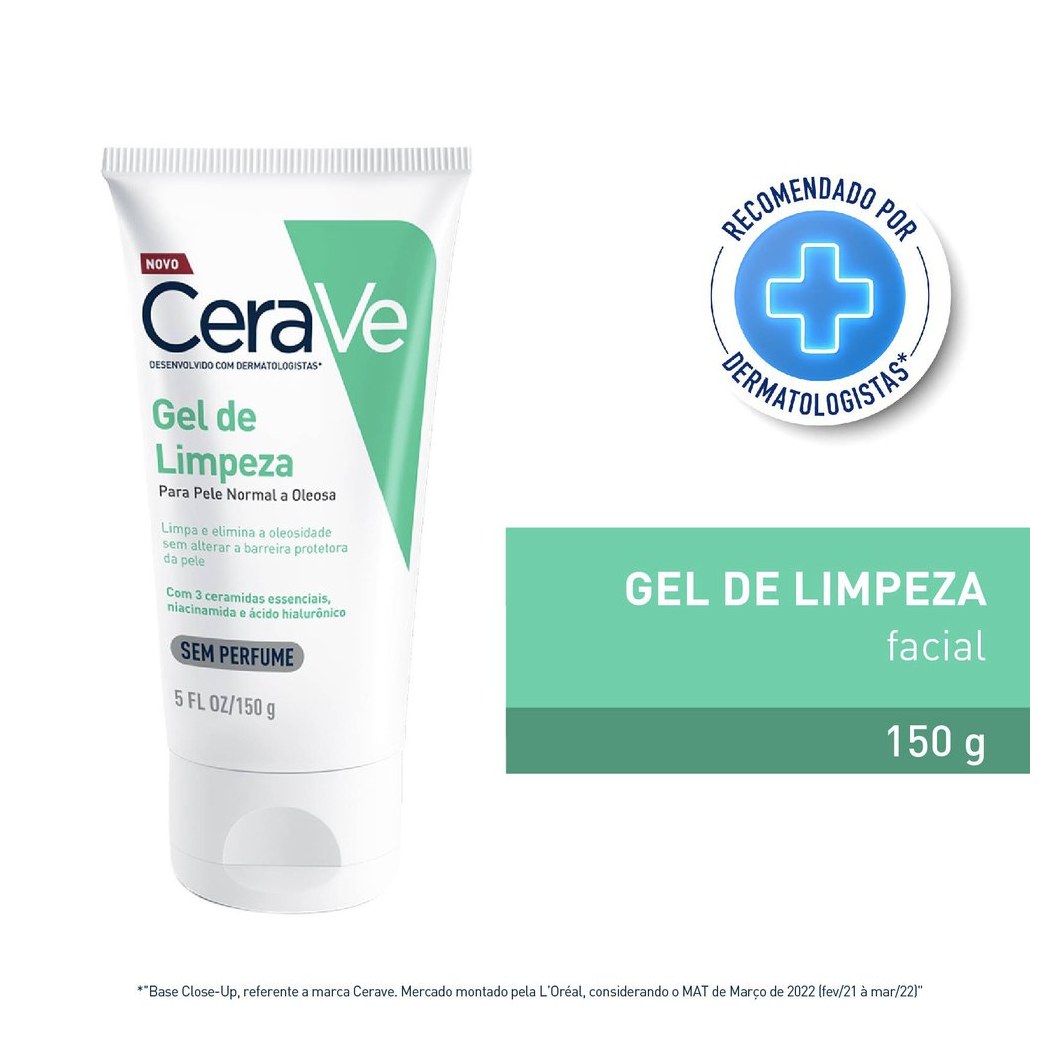 Gel de Limpeza Facial CeraVe Peles Normais a Oleosas 150g