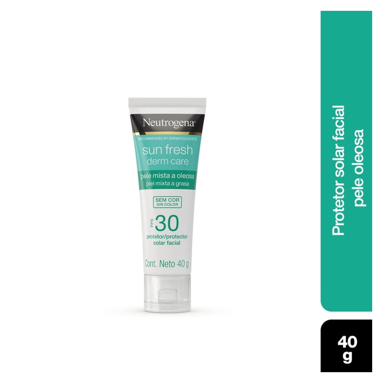 Protetor Solar Facial Neutrogena Sun Fresh Derm Care FPS30 Pele Mista a Oleosa Sem Cor 40g