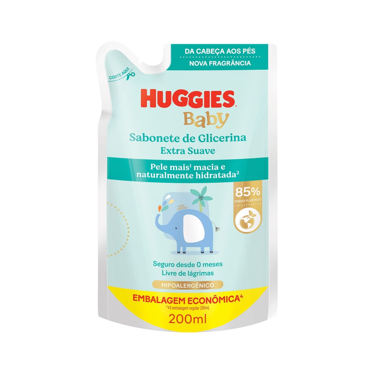 Sabonete Líquido Infantil Huggies Extra Suave Refil 200ml