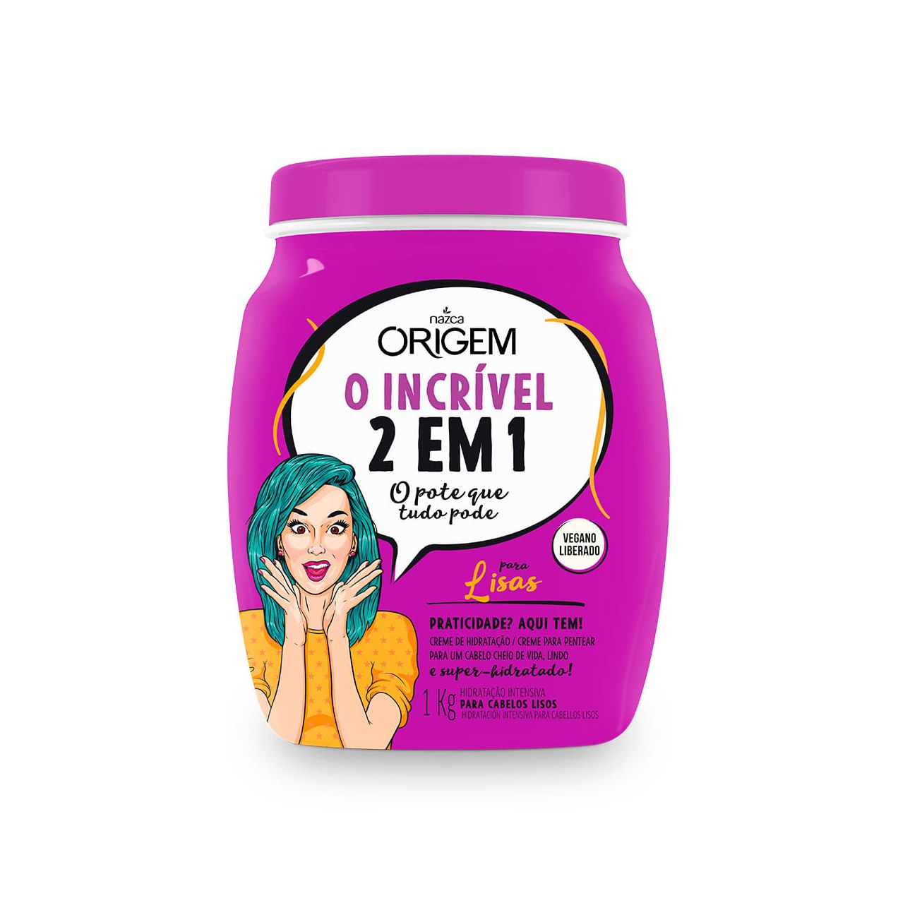 Creme de Tratamento Capilar Origem O Incrível 2 em 1 Lisos Vegano 1Kg