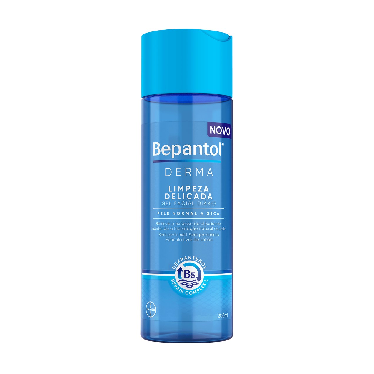 Gel de Limpeza Facial Diário Bepantol Derma Limpeza Delicada Pele Normal a Seca 200ml