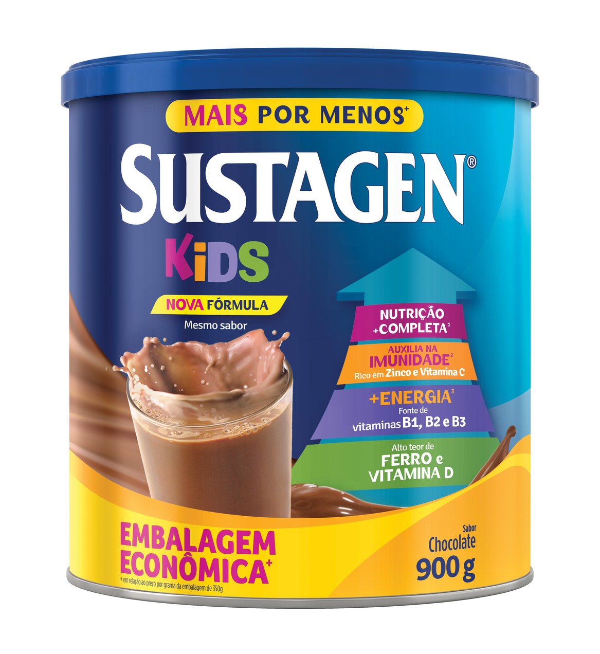 Complemento Alimentar Infantil Sustagen Kids Sabor Chocolate 900g