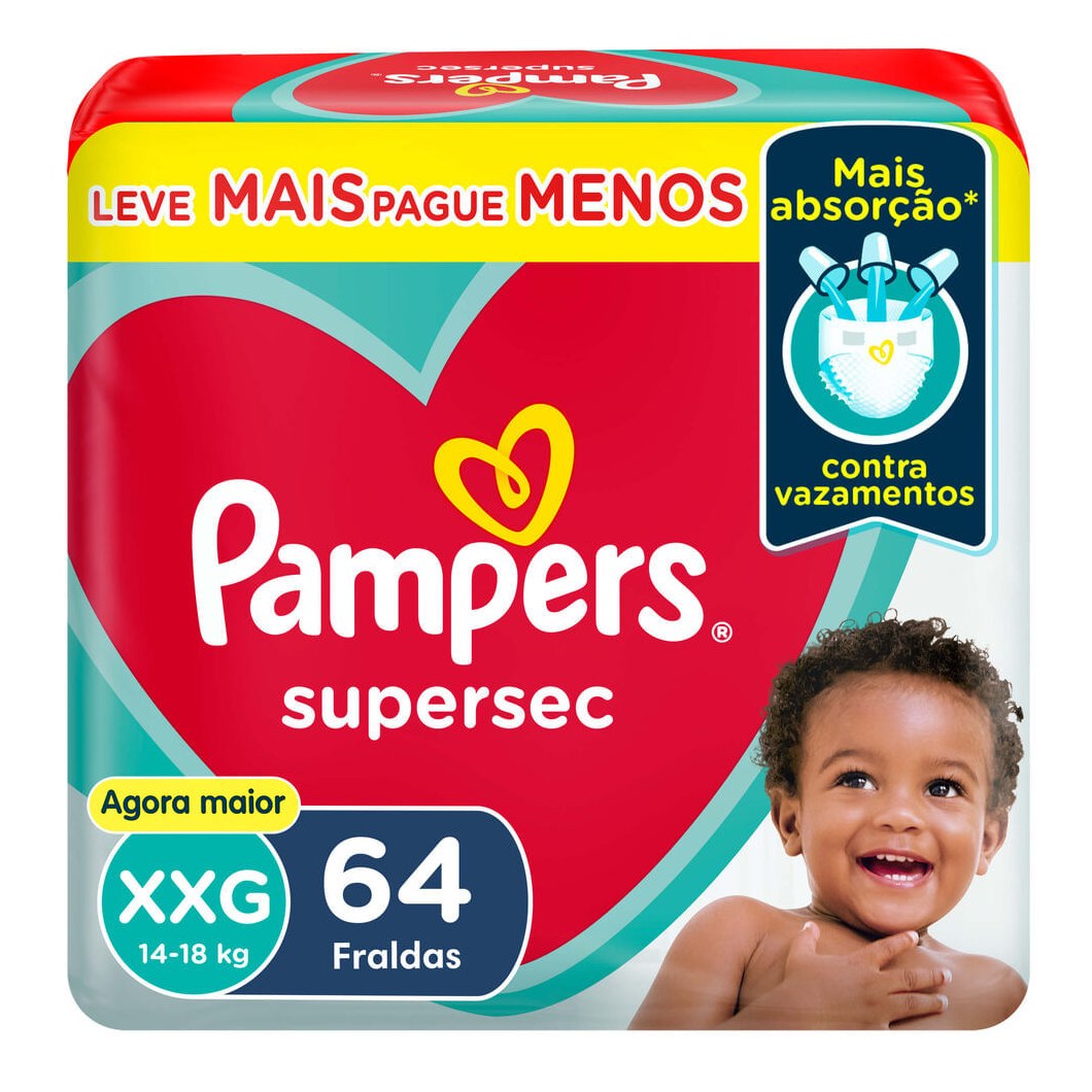 Fralda Pampers Supersec XXG 64 Unidades