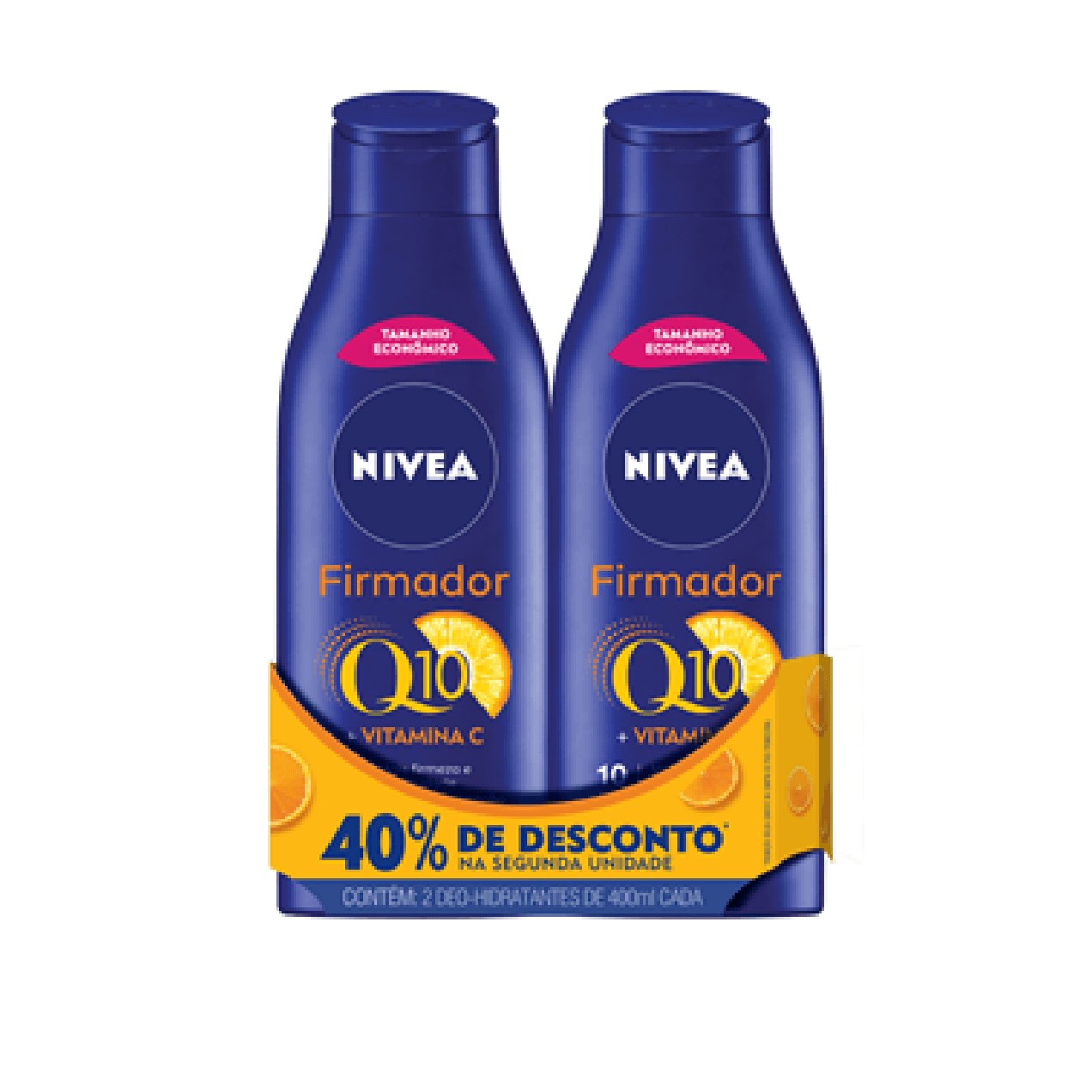 Kit Loção Corporal Nivea Firmador Q10 + Vitamina C 400ml 2 uni 40% de Desconto na Segunda Unidade
