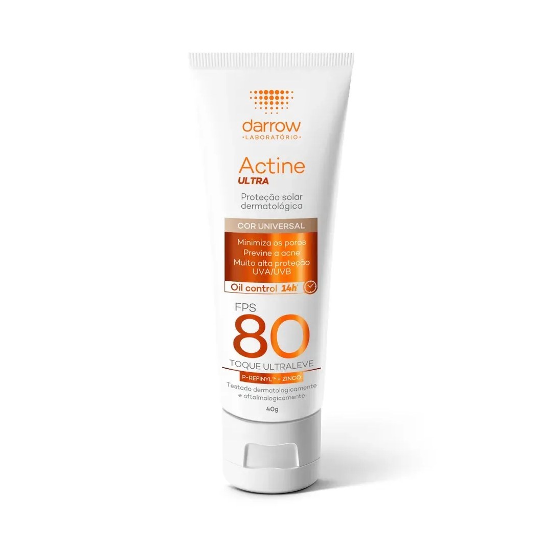 Protetor Solar Facial Darrow Actine Ultra FPS80 Oil Control Cor Universal 40g