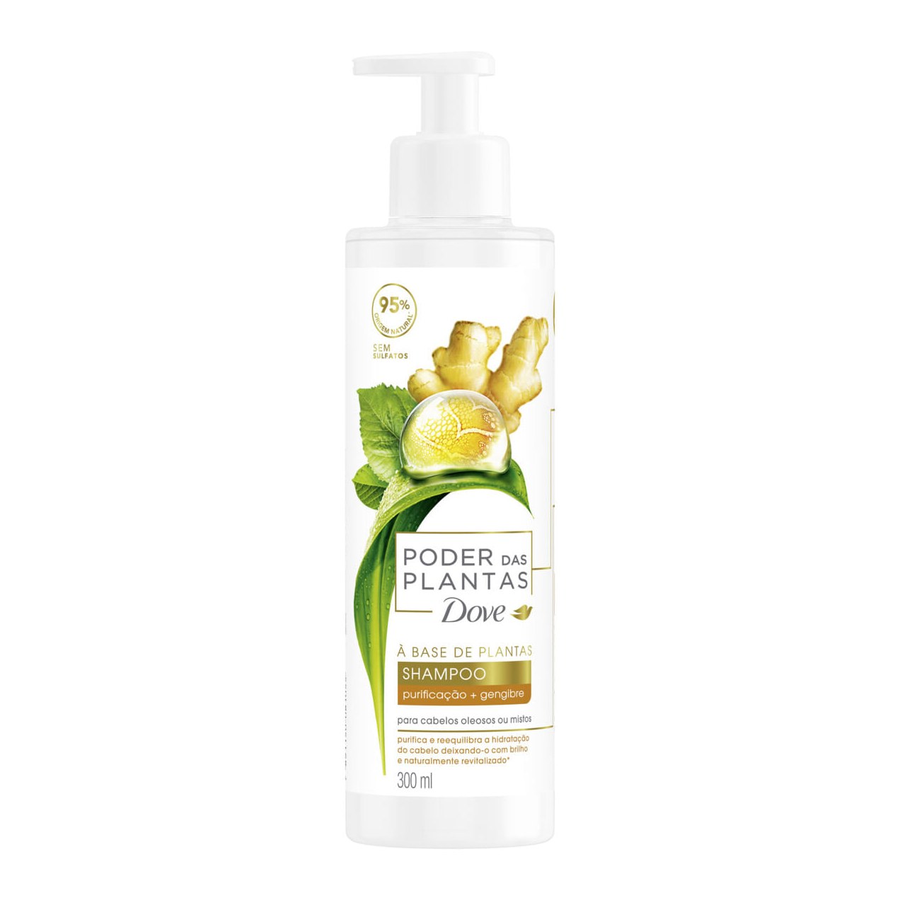 Shampoo Dove Poder das Plantas Purificação + Gengibre 300ml