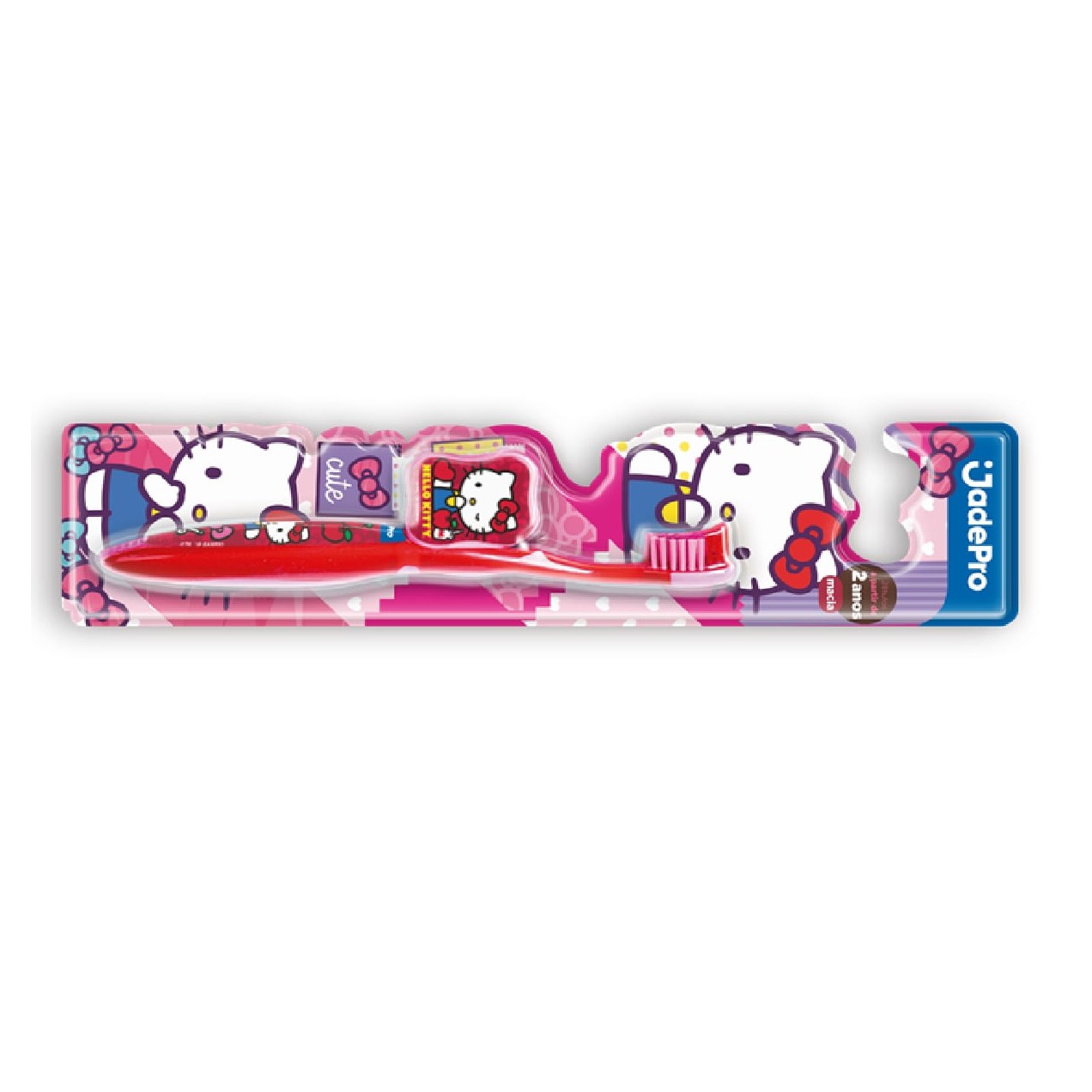 Escova Dental Jadepro Hello Kitty Com Protetor Macia A Partir De 2 Anos Com 01 Unidade