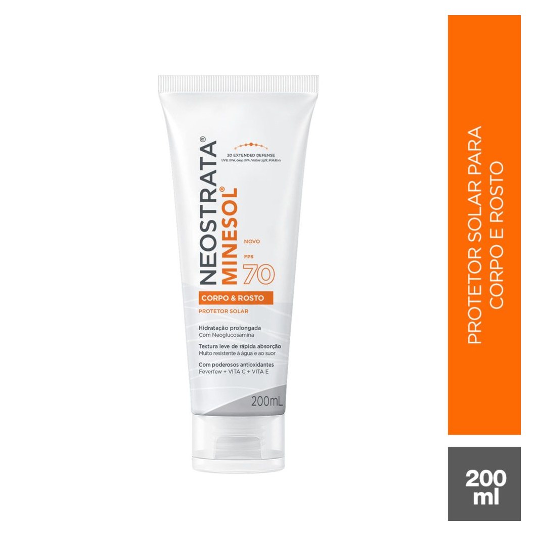 Protetor Solar Neostrata Minesol Rosto e Corpo FPS70 200ml