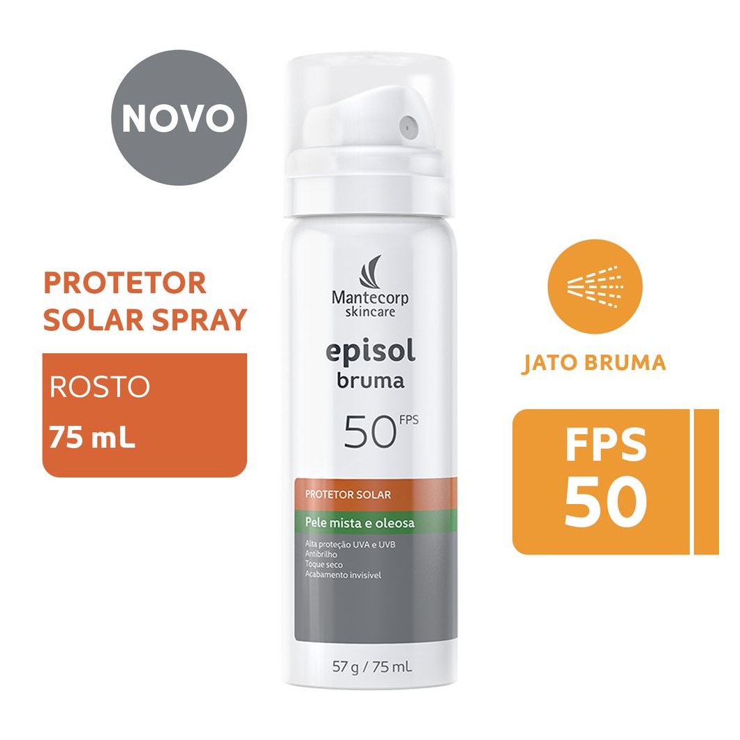 Protetor Solar Facial Episol Bruma FPS50 Pele Mista e Oleosa 75ml