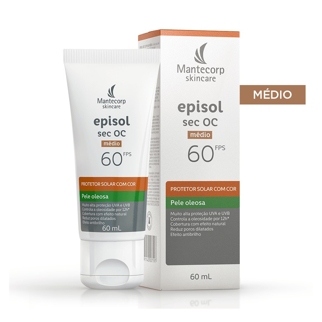 Protetor Solar Facial Episol Sec OC FPS60 Médio 60g