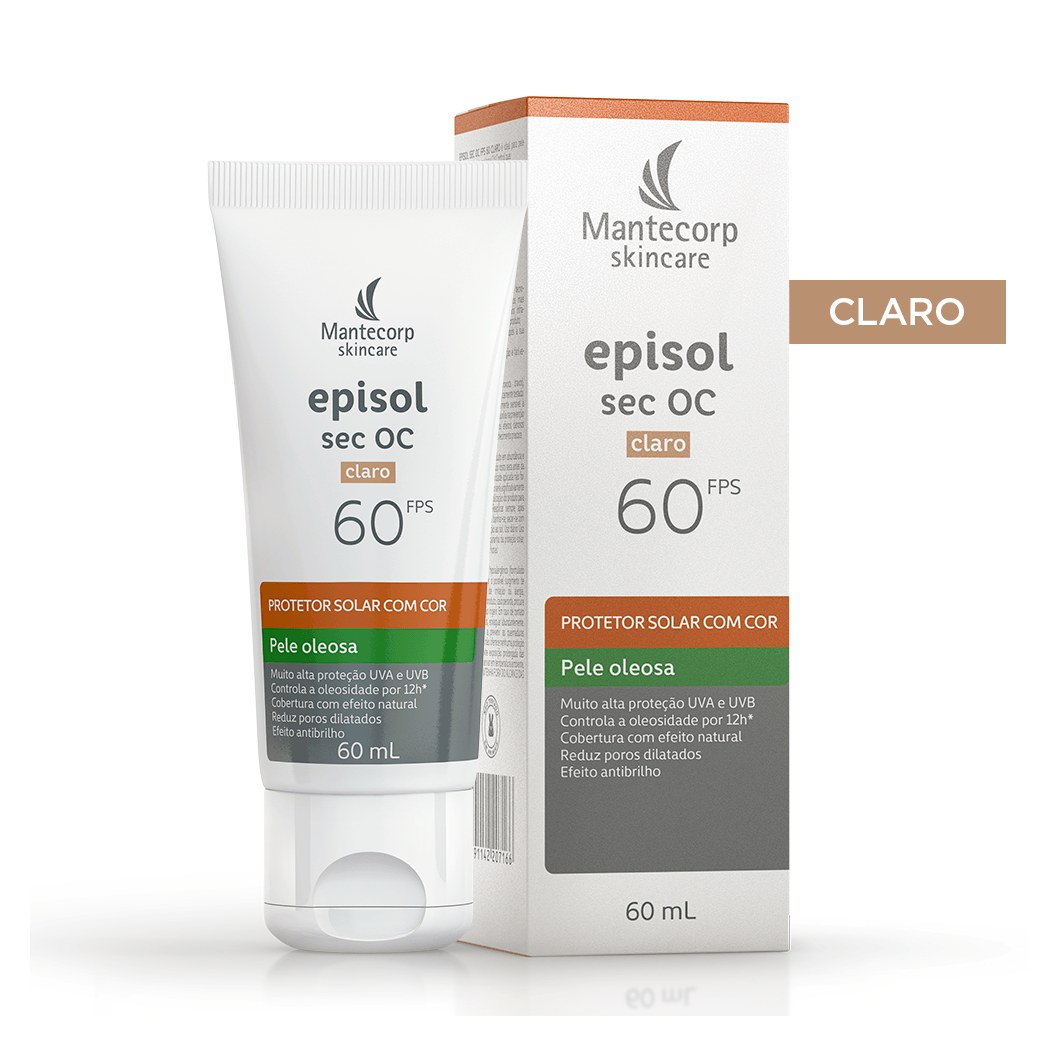 Protetor Solar Facial Episol Sec OC FPS60 Claro 60g