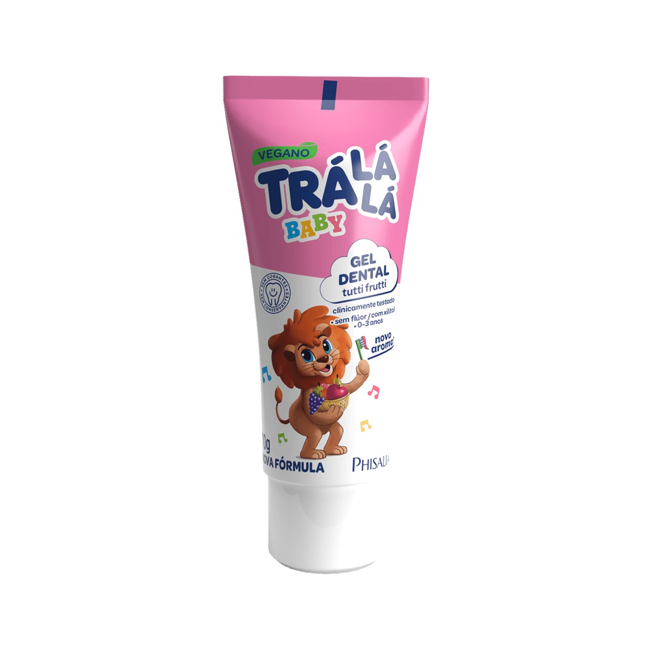 Gel Dental Infantil Trá Lá Lá Baby Sem Flúor 0 a 3 anos Sabor Tutti Frutti 70g