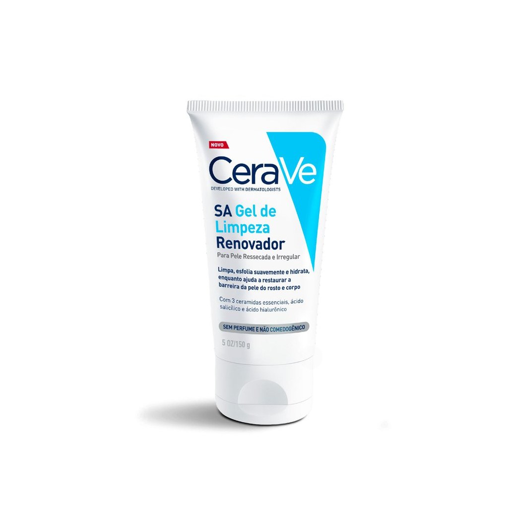 Gel de Limpeza Facial CeraVe SA Renovador Pele Ressecada Sem Perfume 150g