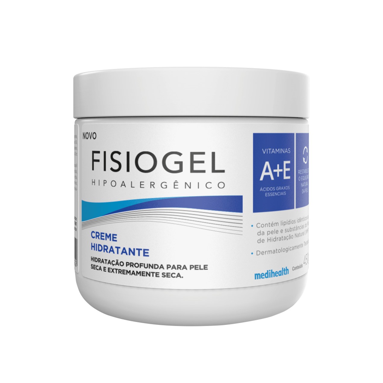 Creme Corporal Fisiogel Hidratante Hipoalergênico Peles Secas e Extra Secas 450g