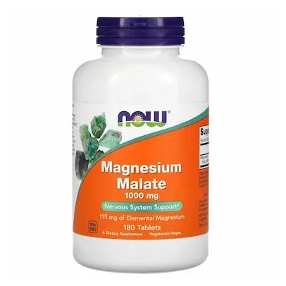 Magnésio Malato 1000MG Com 180 Tabletes – Now Foods