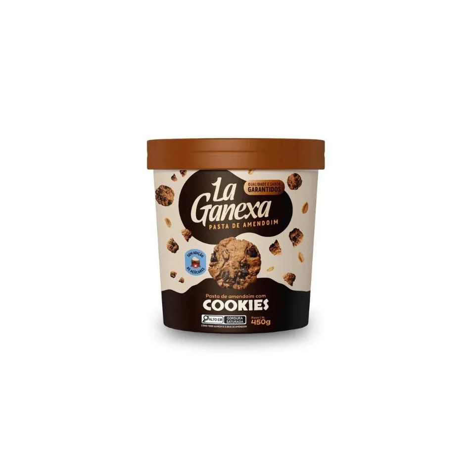 Pasta de Amendoim Cookies Cream 450G – La Ganexa