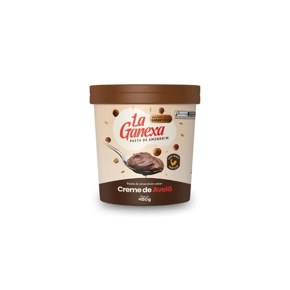 Pasta de Amendoim Creme de Avelã e Whey 450G – La Ganexa