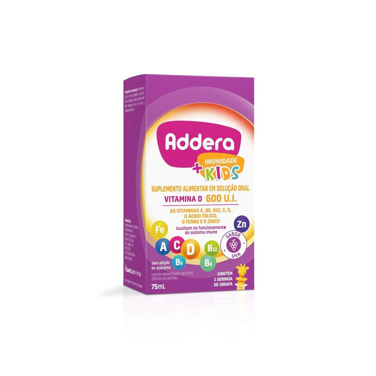Polivitamínico Addera +Imunidade Kids Uva Infantil 75ml