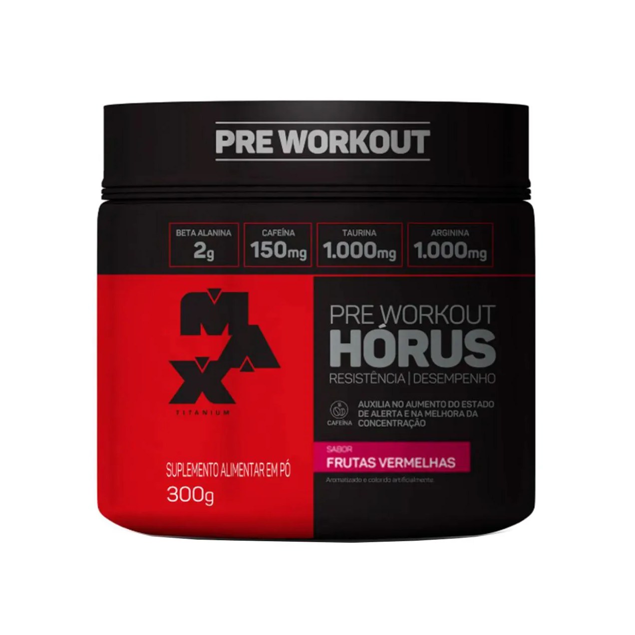 Pré-Treino Max Titanium Hórus Frutas Vermelhas 300g