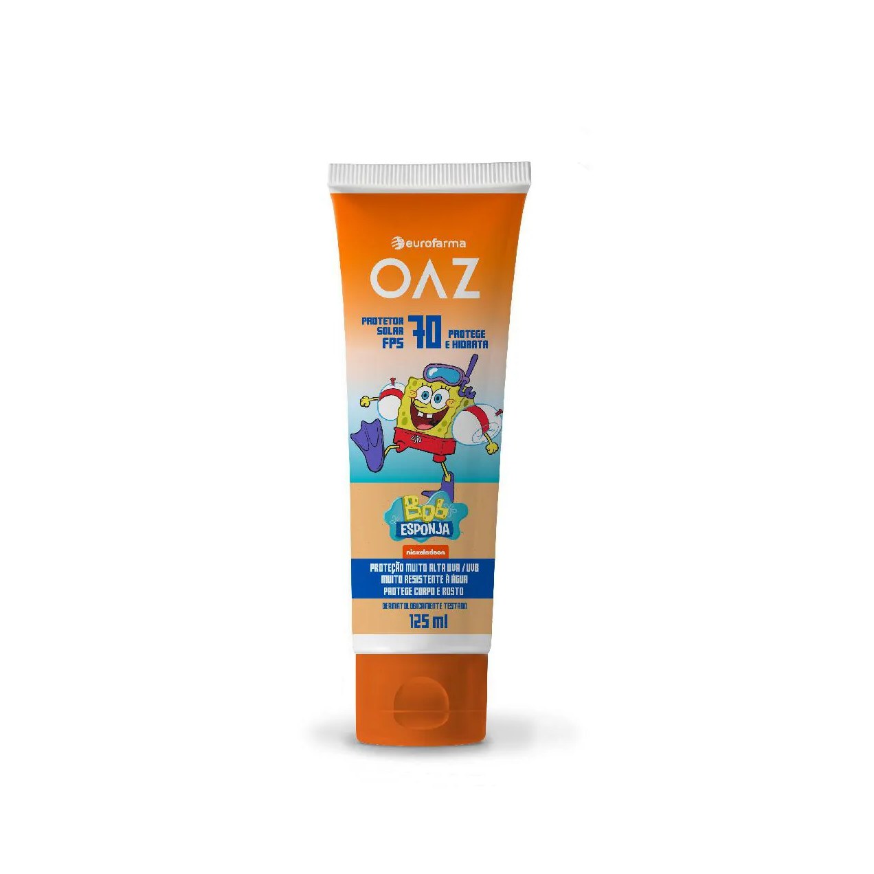 Protetor Solar Infantil OAZ Bob Esponja FPS 70 125ml