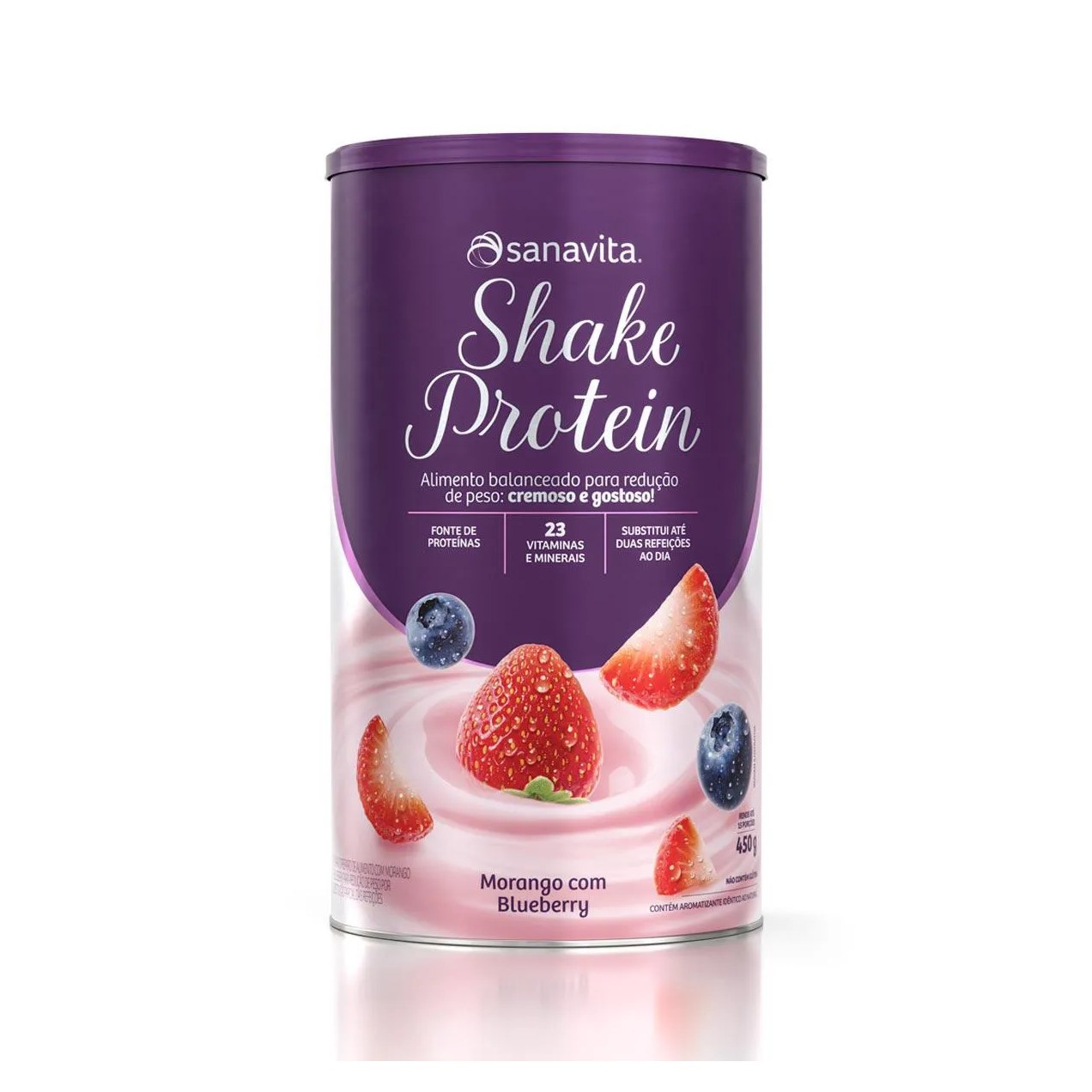 Shake Protein Morango com Blueberry