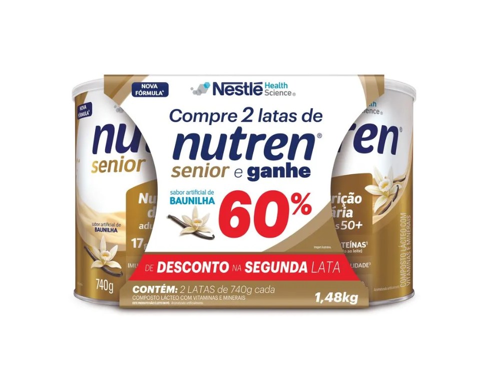 kit nutren senior sabor Baunilha 740g com 2 unidades
