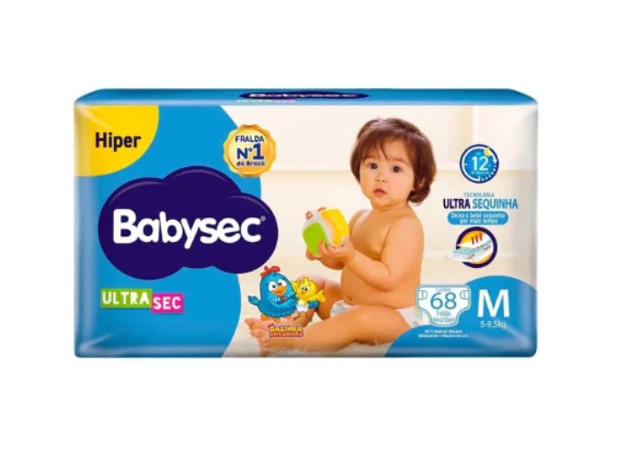 Fralda Descartável Babysec Ultra Sec M 68 Unidades