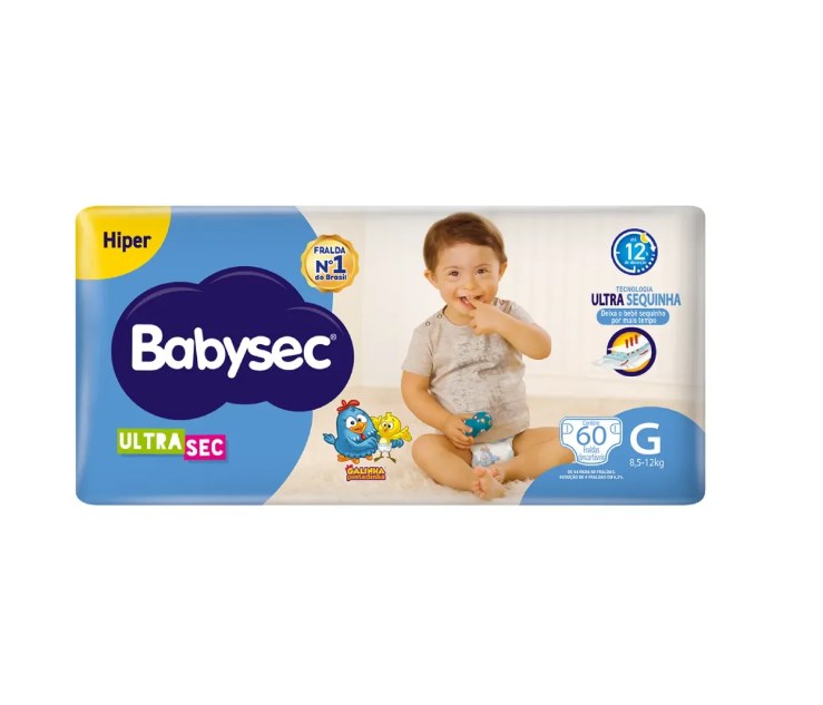Fralda Babysec Ultra Sec G 60 Unidades
