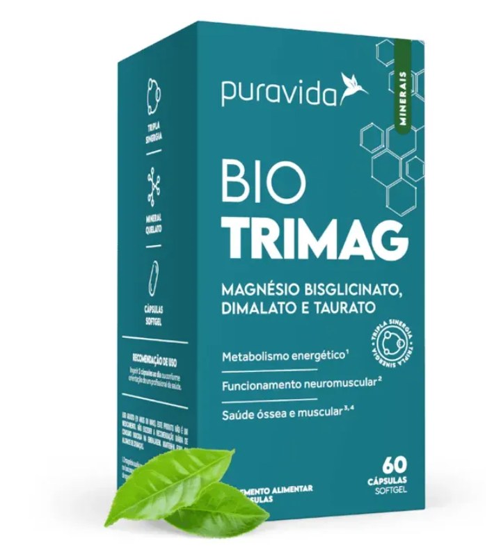 BioTrimag Trimagnésio Puravida 60 cápsulas