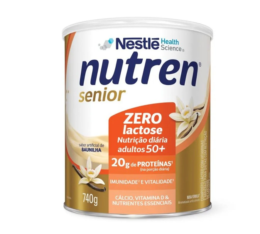 Nutren Senior Zero Lactose sabor Baunilha 740g