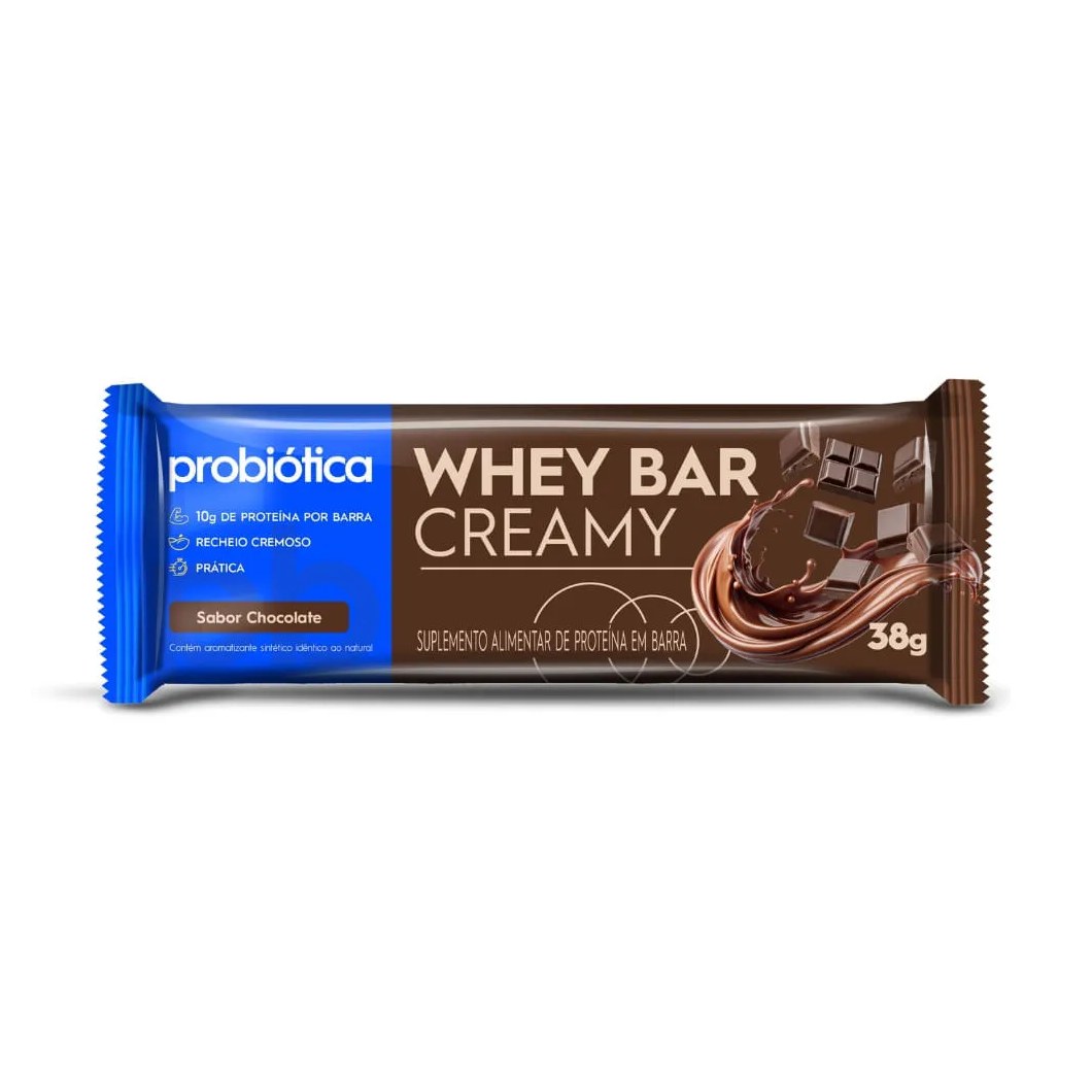 Barra Probiotica Whey Bar Creamy 38gr Chocolate