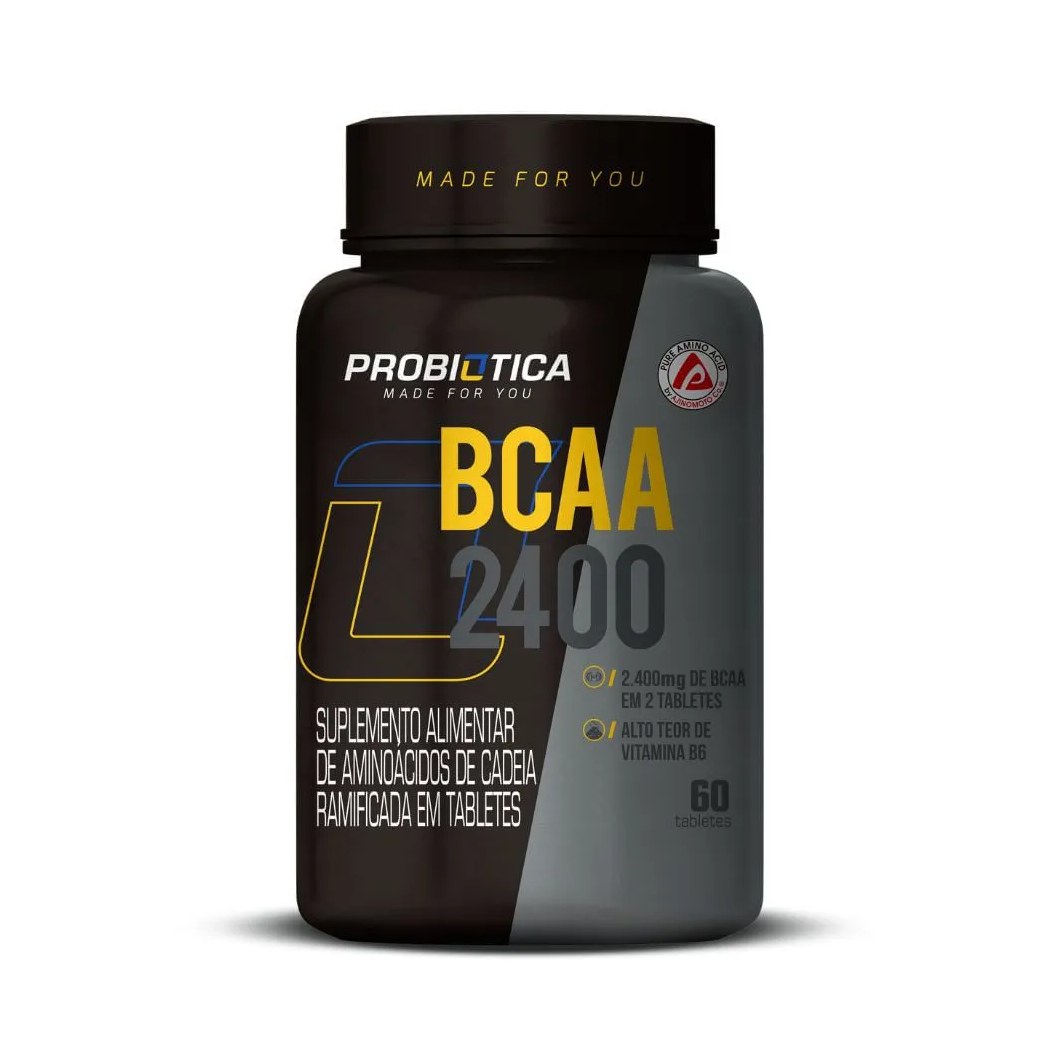 Bcaa 2400mg Probiotica Com 60 Tabletes