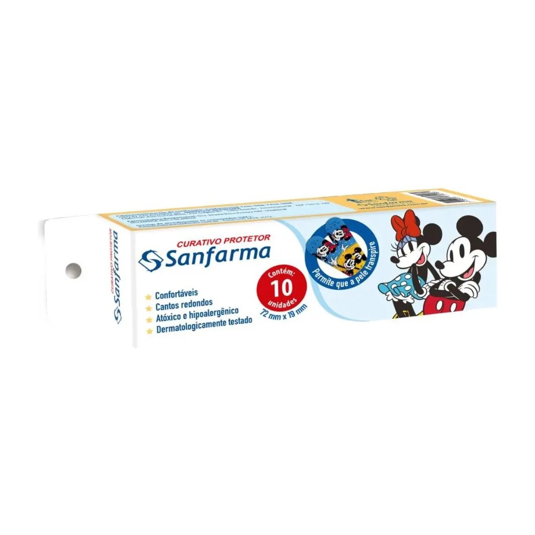 Curativo Sanfarma Mickey E Minnie 10 Unidades