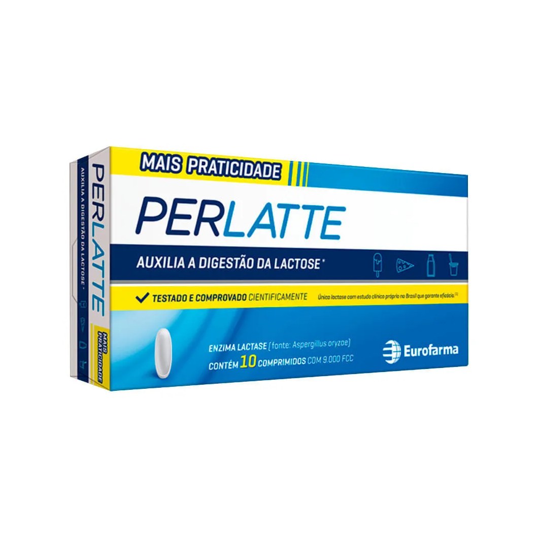 Enzima Lactase 9.000 Fcc Perlatte 10 Comprimidos