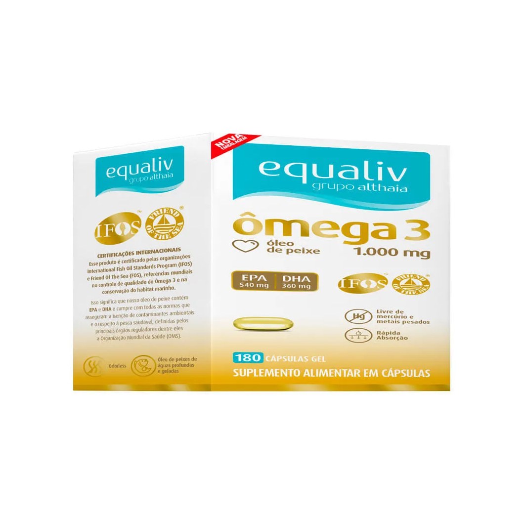 Equaliv Omega 3 1000mg Com 180 Capsulas Althaia