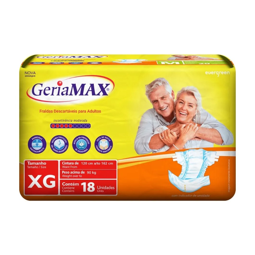 Fralda Geriamax Geriatrica Com 18 Tamanho Xg