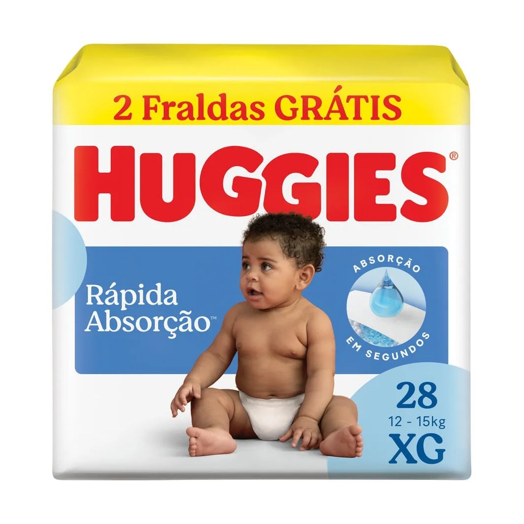 Fralda Huggies Xg Rápida Absorção 28 Unidades