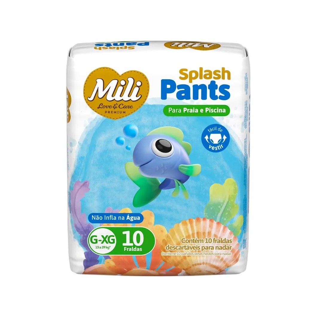 Fralda Mili Splash Pants G/xg Com 10 Unidades
