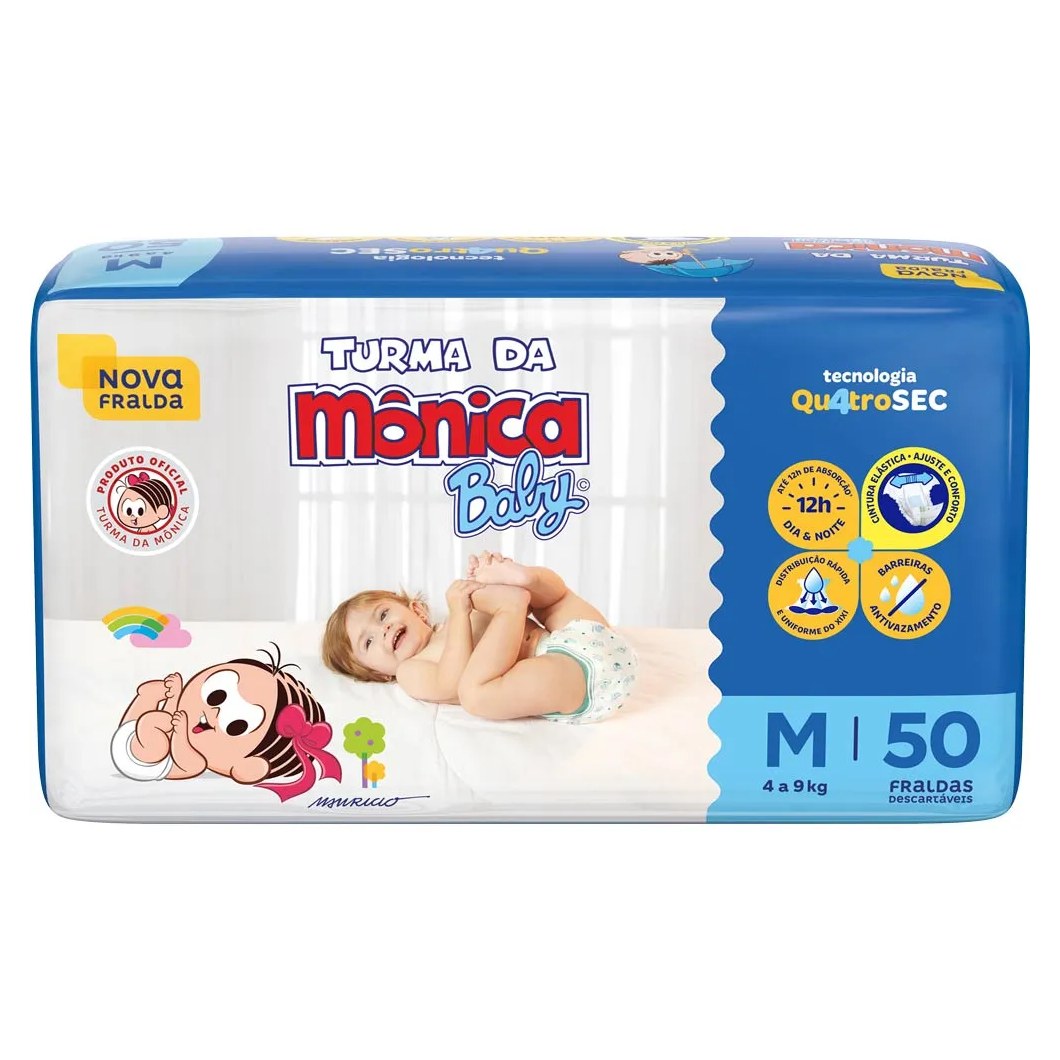 Fralda Turma Da Monica Baby Com 50 Tamanho M