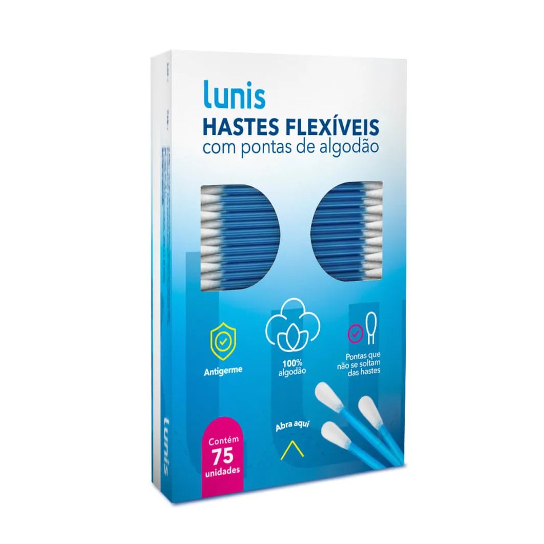 Hastes Flexíveis Lunis Com 75 Unidades
