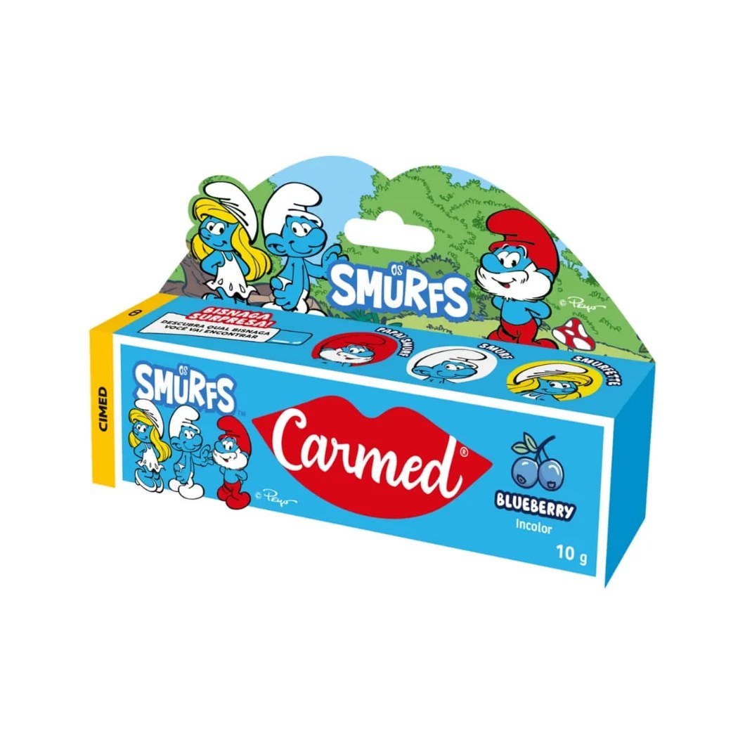 Hidratante Labial Carmed Smurfs Blueberry 10g