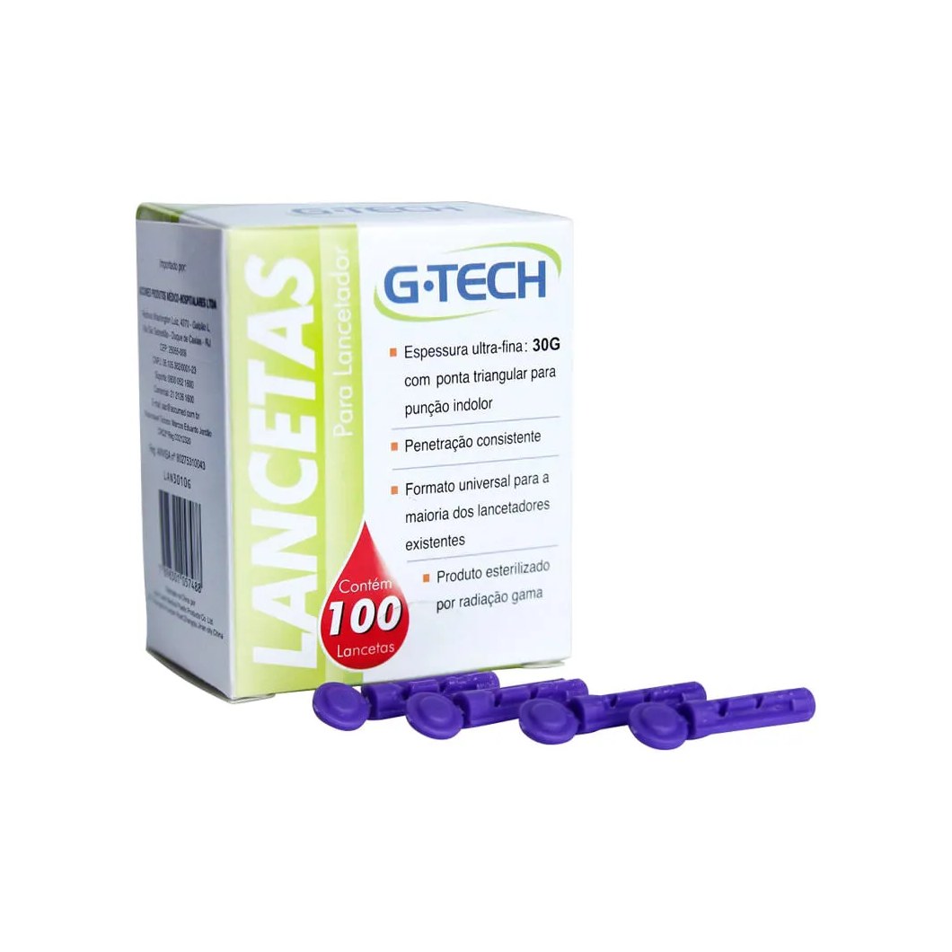 Lancetas G-tech 30gr 100 Unidades